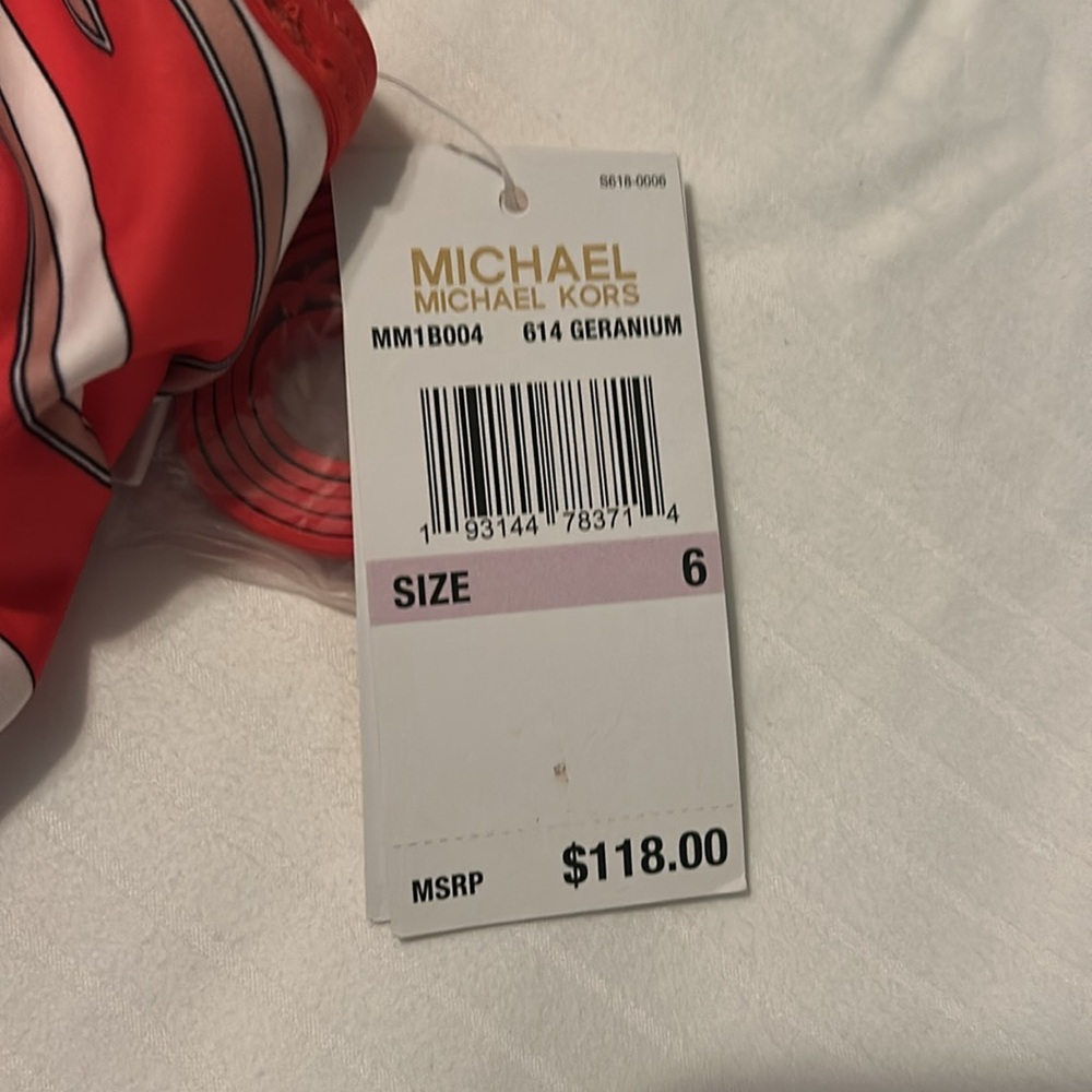 NWT Michael Kors Bandeau One Piece Bathing Suit. Size 6. - Picture 4 of 9